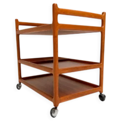 Chariot en teck par Andersen pour Silkeborg, années 1960.