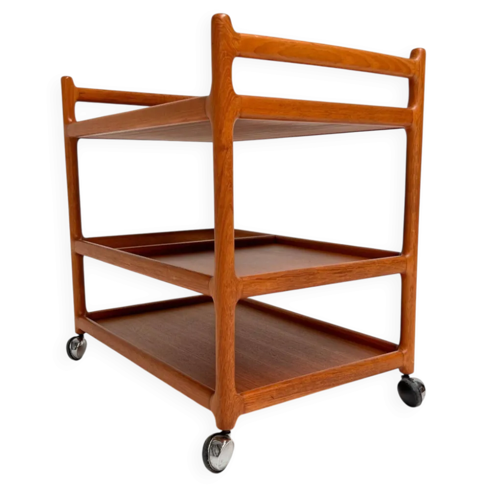 Chariot en teck par Andersen pour Silkeborg, années 1960.