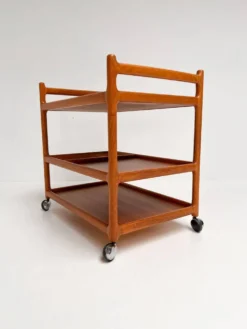 Chariot en teck par Andersen pour Silkeborg, années 1960.