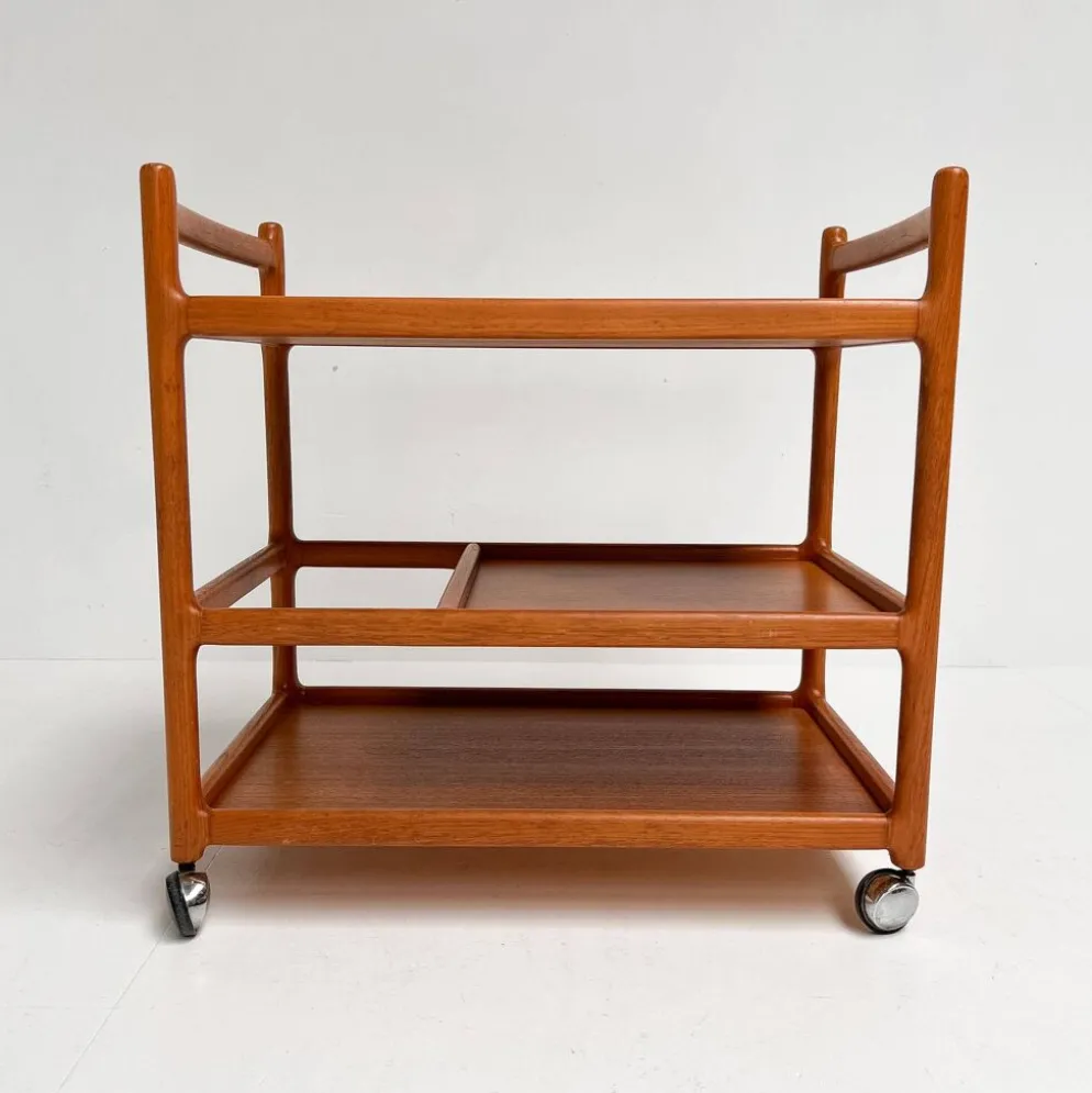 Chariot en teck par Andersen pour Silkeborg, années 1960.