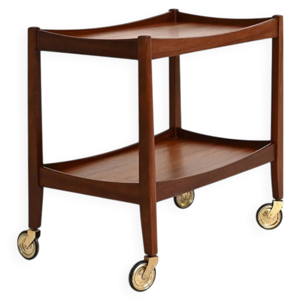 Chariot en teck scandinave, années 1960