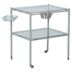 Chariot médical vintage en métal et en verre, années 1930