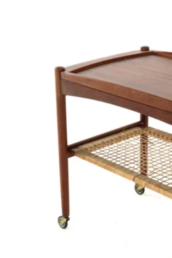 Chariot Poul Hundevad avec plateau amovible - design moderne du milieu du siècle - danois