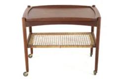 Chariot Poul Hundevad avec plateau amovible - design moderne du milieu du siècle - danois