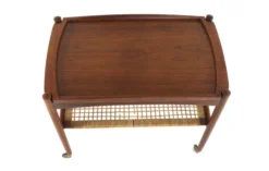Chariot Poul Hundevad avec plateau amovible - design moderne du milieu du siècle - danois