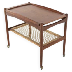Chariot Poul Hundevad avec plateau amovible - design moderne du milieu du siècle - danois