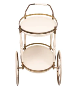 Chariots de service avec plateaux en verre en forme ovale, Italie, années 1950.