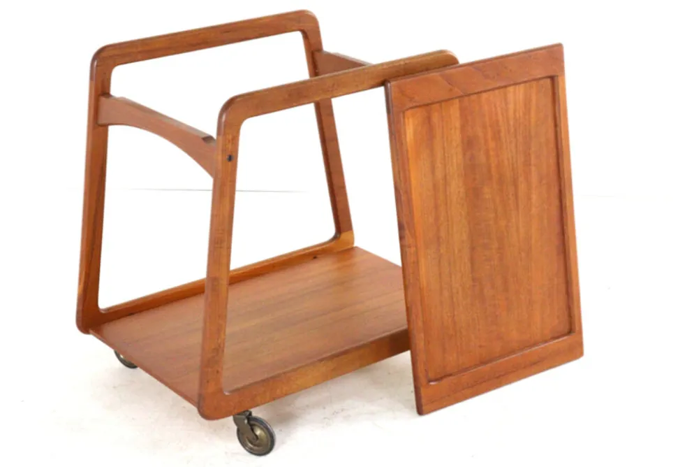 Chariot Sika mobler 'Knebel' avec plateau réversible - design danois en teck