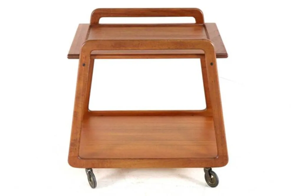 Chariot Sika mobler 'Knebel' avec plateau réversible - design danois en teck