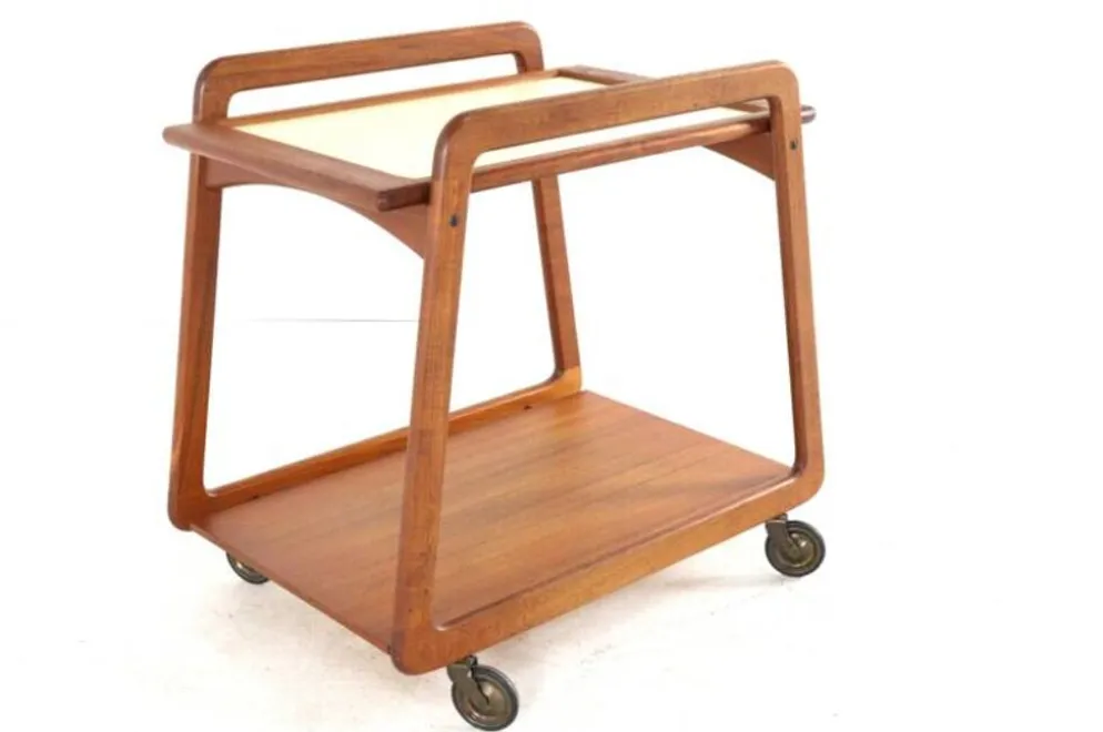 Chariot Sika mobler 'Knebel' avec plateau réversible - design danois en teck