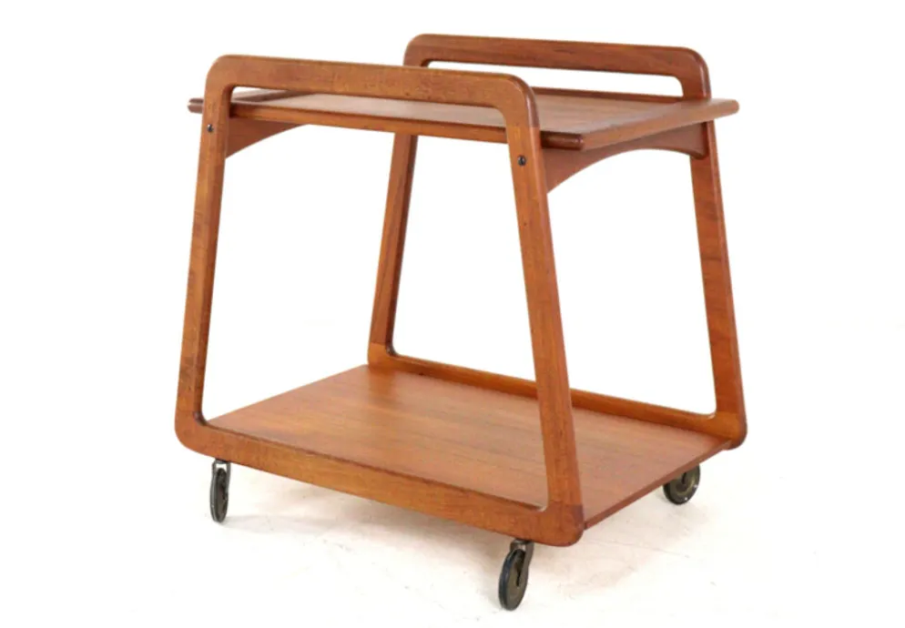 Chariot Sika mobler 'Knebel' avec plateau réversible - design danois en teck