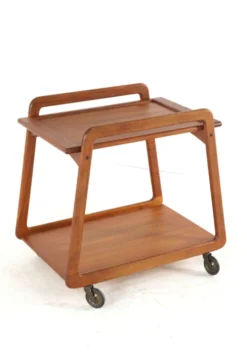 Chariot Sika mobler 'Knebel' avec plateau réversible - design danois en teck