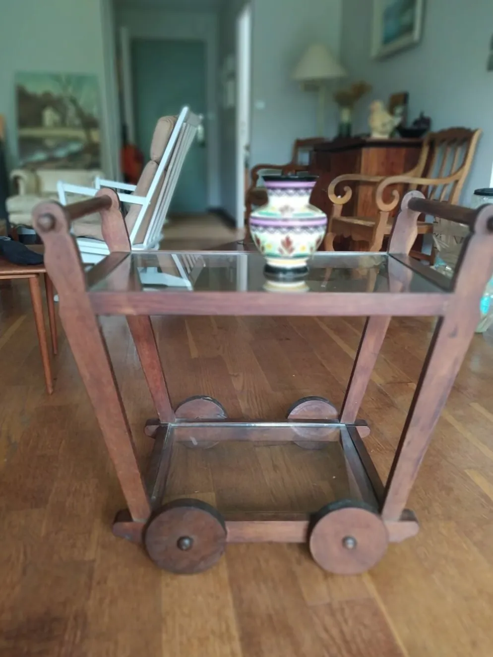 Chariot à thé moderniste des années 30 pays bas