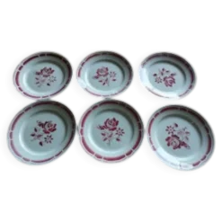 Charmant lot de 6 assiettes plates anciennes de la manufacture Badonviller.