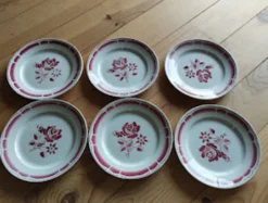 Charmant lot de 6 assiettes plates anciennes de la manufacture Badonviller.