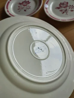 Charmant lot de 6 assiettes plates anciennes de la manufacture Badonviller.