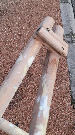 Échelle de maraîcher récolte fruitière en bois ancien -3m65