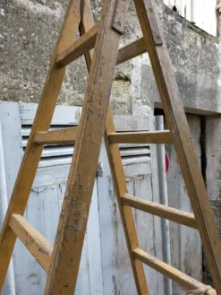 Échelle double de peintre dans sa patine d'origine