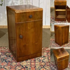 Chevet anglais Art déco des années 1950 en noyer