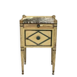 Chevet en hêtre peint et dessus marbre de style Louis XVI fin XIXème
