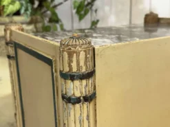 Chevet en hêtre peint et dessus marbre de style Louis XVI fin XIXème