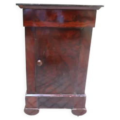 Chevet en placage d'acajou et marbre