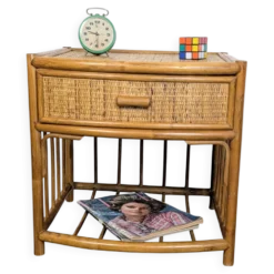 Chevet en rotin vintage