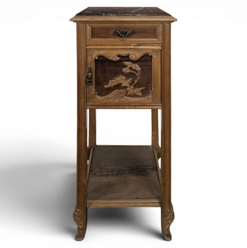 Chevet style Art nouveau plateau marbre griotte