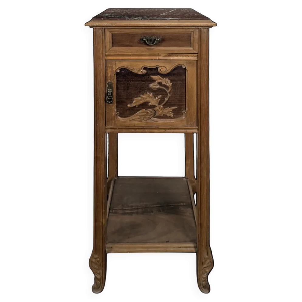Chevet style Art nouveau plateau marbre griotte
