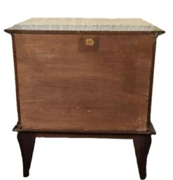 Chevet Vintage En Acajou Verni Et Plateau En Marbre