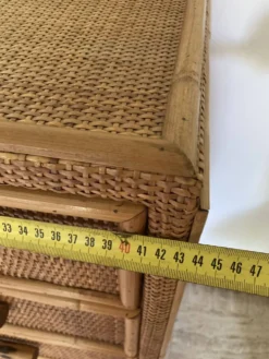 Chiffonnier, commode 6 tiroirs en rotin vintage