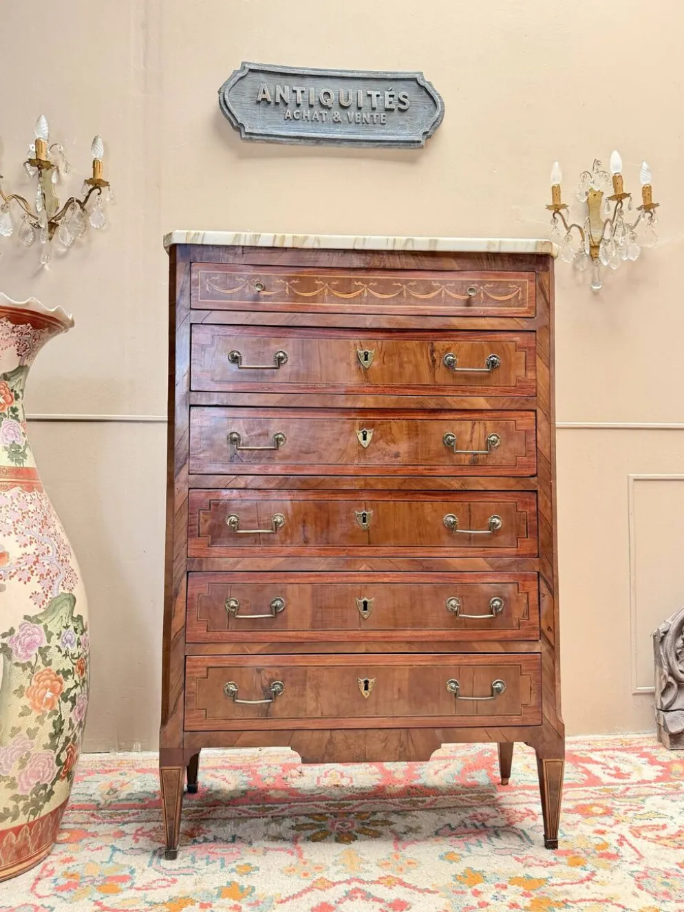 CHIFFONNIER EN ACAJOU DE STYLE LOUIS XVI XIX EME SIÈCLE