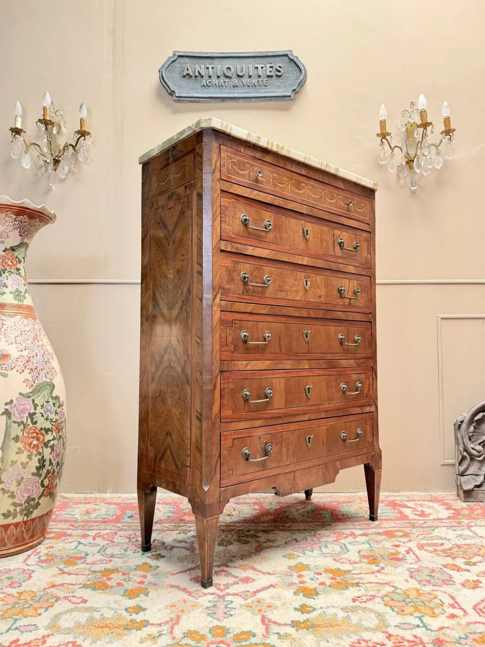 CHIFFONNIER EN ACAJOU DE STYLE LOUIS XVI XIX EME SIÈCLE