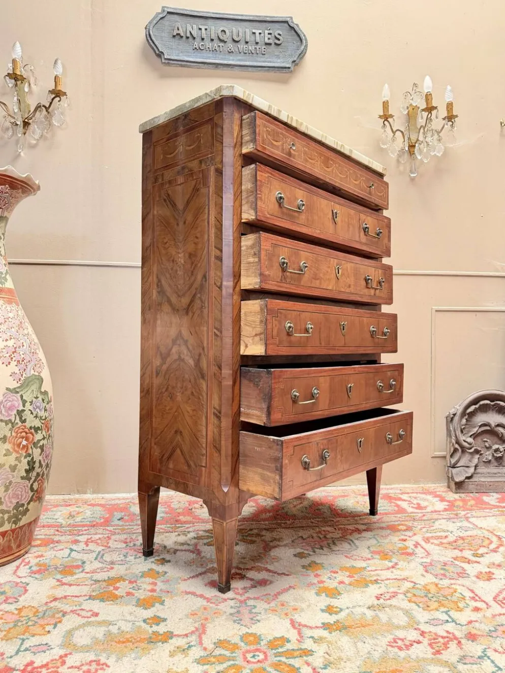 CHIFFONNIER EN ACAJOU DE STYLE LOUIS XVI XIX EME SIÈCLE