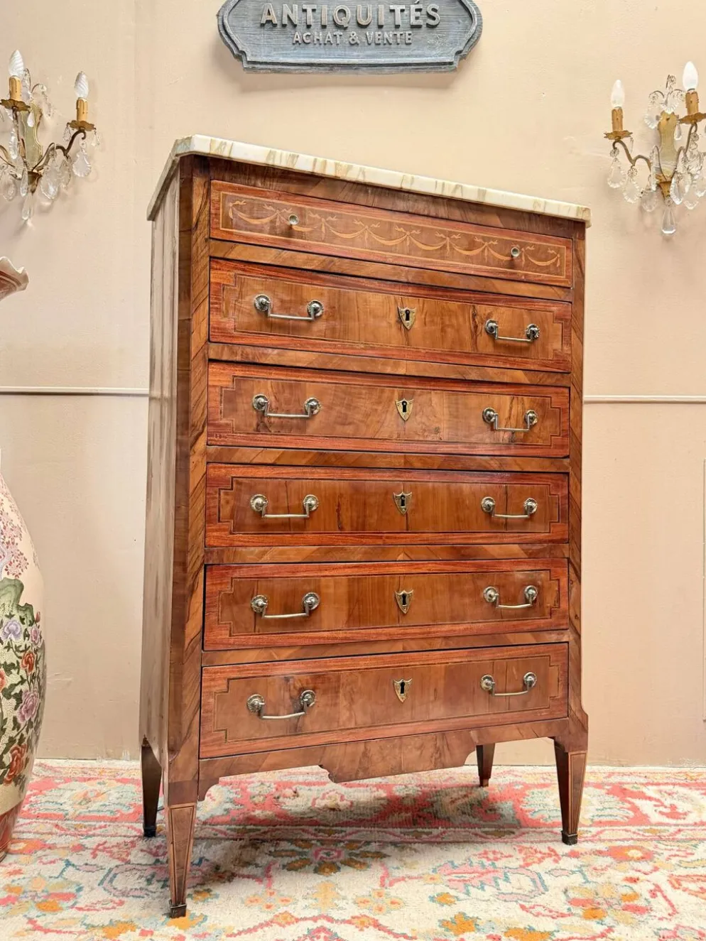 CHIFFONNIER EN ACAJOU DE STYLE LOUIS XVI XIX EME SIÈCLE