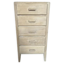 Chiffonnier vintage en pin brut – 5 tiroirs