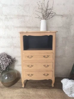Chiffonnière / Meuble d'entrée style Louis XV rénové bois brut