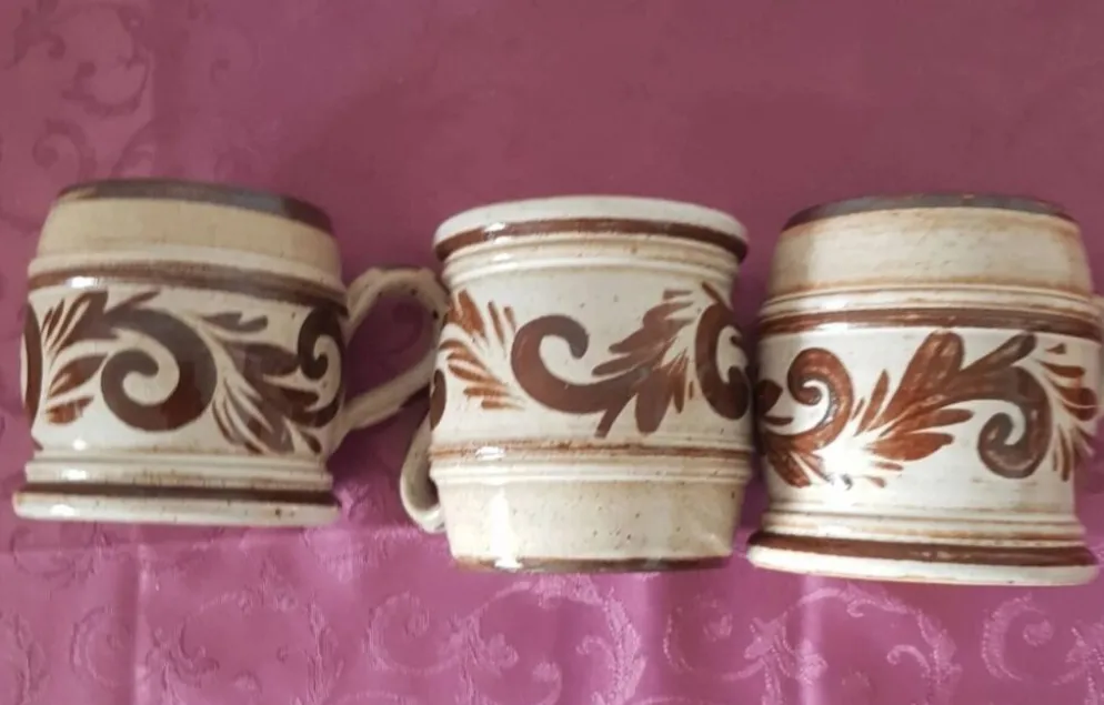 3 chopes a bière en grès , Henri Siegfried (Alsace)