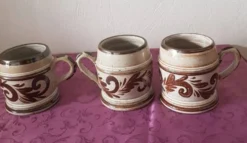 3 chopes a bière en grès , Henri Siegfried (Alsace)