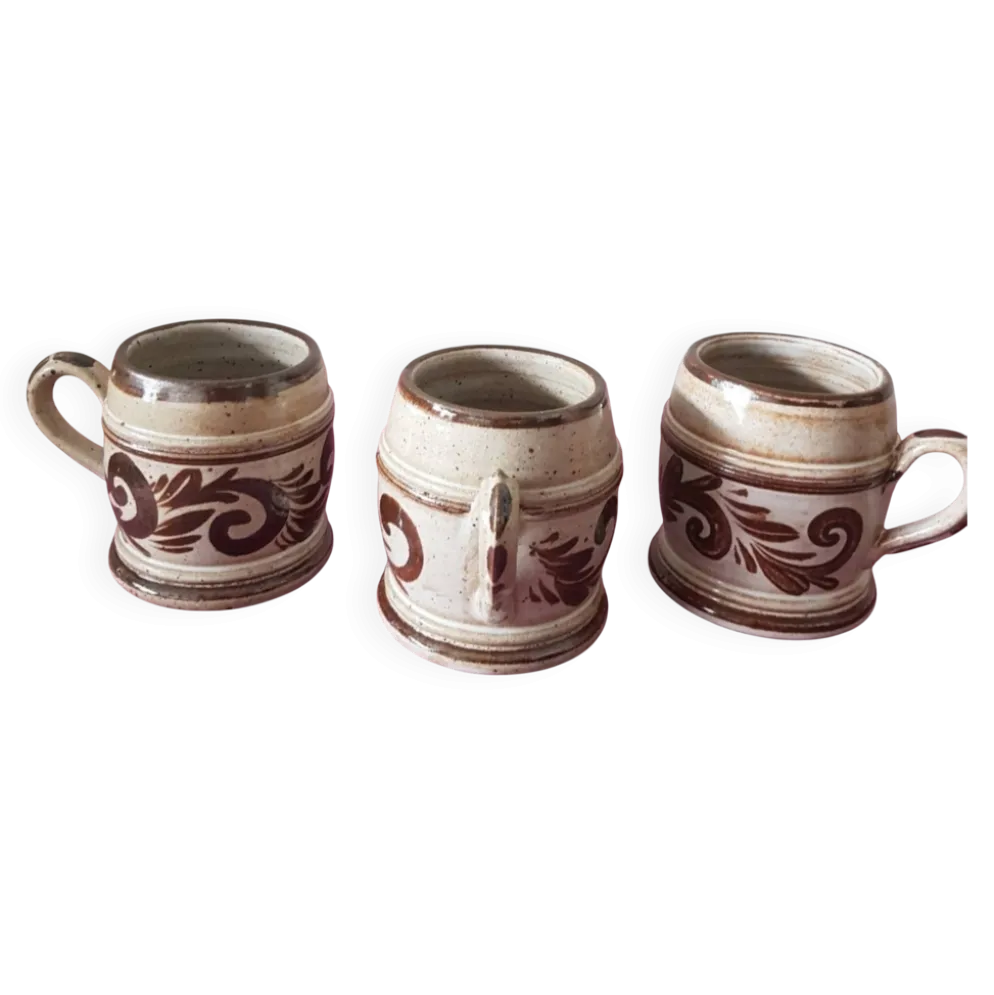 3 chopes a bière en grès , Henri Siegfried (Alsace)