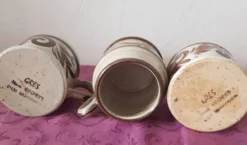 3 chopes a bière en grès , Henri Siegfried (Alsace)