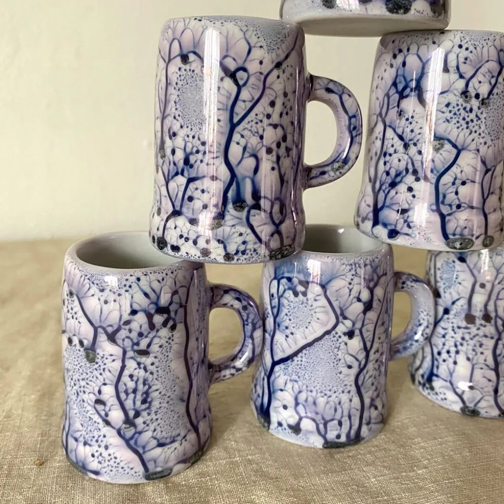 Chopes en céramique marbrée