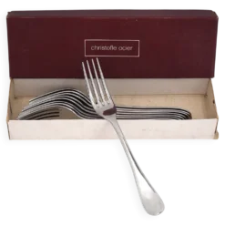 Christofle ACIER Berry, 9 fourchettes à entremets, dessert, 17 cm excellent état