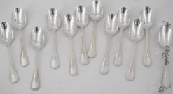 Christofle Albi, 12 cuillères à moka, café, 10 cm, métal argenté, excellent