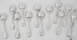 Christofle Albi, 12 cuillères à moka, café, 10 cm, métal argenté, excellent