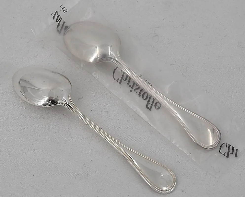 Christofle Albi, 12 cuillères à moka, café, 10 cm, métal argenté, excellent