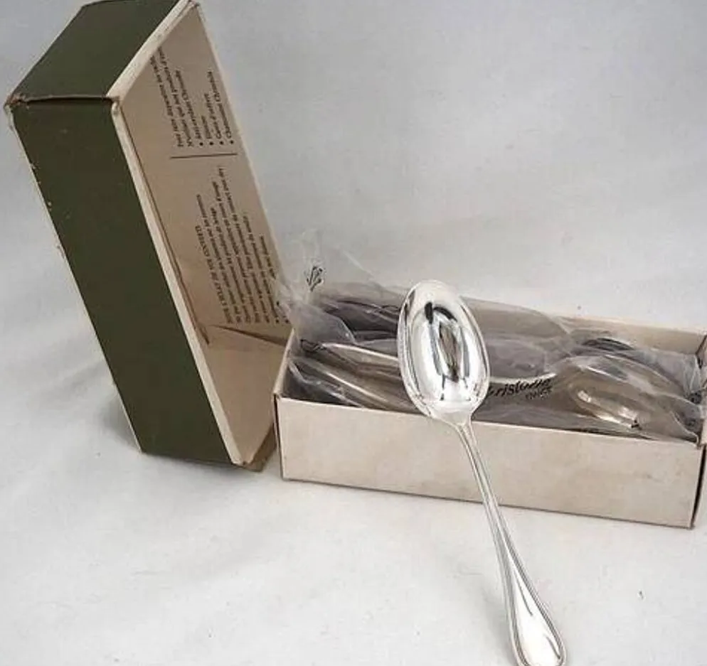 Christofle Albi 10 cuillères thé, café, dessert, 13,5 cm, dont 9 neuves blisters