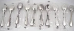 Christofle Albi 10 cuillères thé, café, dessert, 13,5 cm, dont 9 neuves blisters