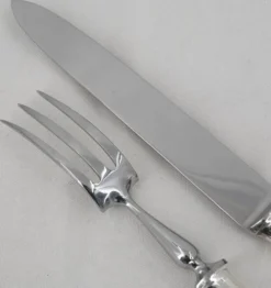 Christofle América Art Déco, service à découper, gigot, 2 pièces, métal argenté.