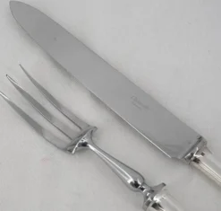 Christofle América Art Déco, service à découper, gigot, 2 pièces, métal argenté.